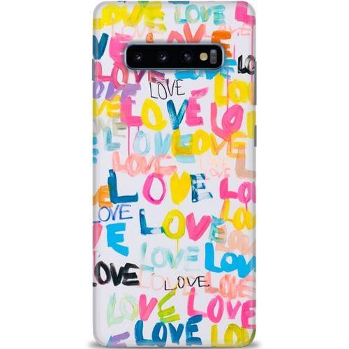 Samsung Galaxy S10 Plus Kılıf HD Baskılı Kılıf - Love Love + Tam Ekran Koruyucu