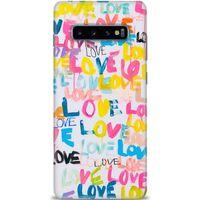 Samsung Galaxy S10 Plus Kılıf HD Baskılı Kılıf - Love Love + Tam Ekran Koruyucu