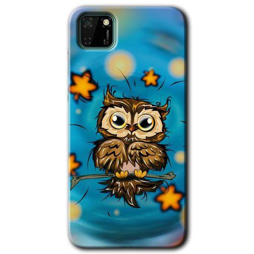 Huawei Y5P Kılıf HD Desen Baskılı Arka Kapak - Owl Bird Stars