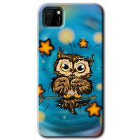 Huawei Y5P Kılıf HD Desen Baskılı Arka Kapak - Owl Bird Stars
