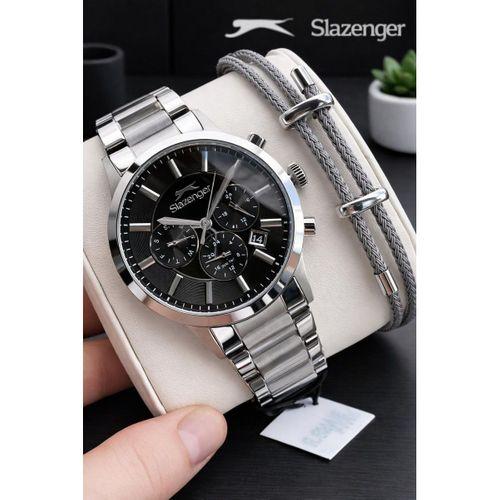 Slazenger İtalyan Tasarım Bileklik Hediyeli 2 Yıl Garantili 10 Atm Çelik Erkek Kol Saat ESE.2511.02