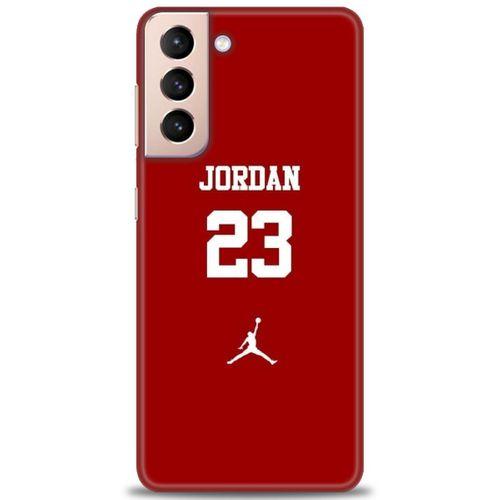 Samsung Galaxy S21 Kılıf HD Baskılı Kılıf - Jordan Kırmızı + Tam Ekran Koruyucu