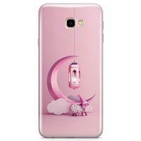 Samsung Galaxy J4 Plus Kılıf Pembe Süsler Arka Kapak Koruma Desenli Full Koruyucu