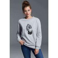 Skull Kızılderili Baskılı Gri Kadın Sweatshirt
