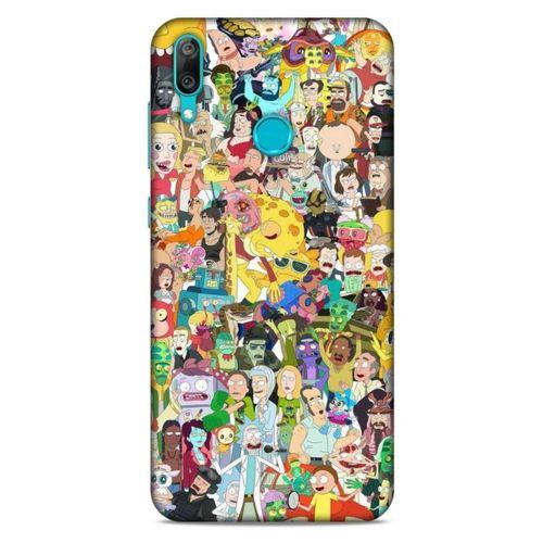 Huawei Y7 Prime 2019 Uyumlu Kılıf Rick And Morty (36) Glitter Kılıf Cop Morty