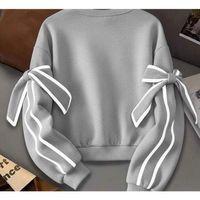 Kadın Uzun Kollu Ara Biye Ve Fiyonk Detay Bluz