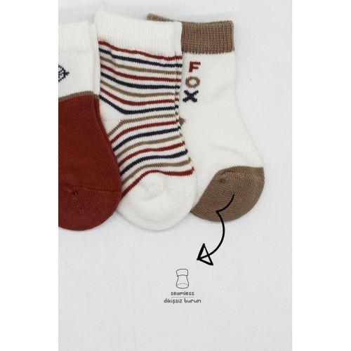 Bistyle 3'Lü Penye Soket Çorap BS10109 Kiremit