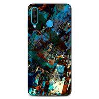 Lopard Huawei P30 Lite Uyumlu Kılıf Soyut Sanat (36) Desenli Glitter Kılıf