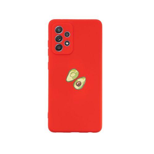 Samsung A52 Avokado Art Premium Silikonlu Kırmızı Telefon Kılıfı