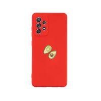 Samsung A52 Avokado Art Premium Silikonlu Kırmızı Telefon Kılıfı