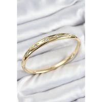 Pirinç Zirkon Taşlı Kutup Yıldızı Model Gold Renk Kadın Kelepçe