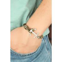 Yeşil Renk Desenli Metal Çapalı Erkek Bileklik