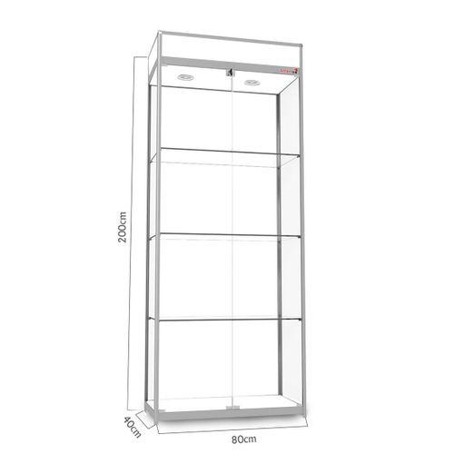 Cam Dolap Camlı Vitrin - Camlı Dolap - Camlı Koleksiyon Vitrini - Cam Raf - Kurulu Ürün 200x80x40