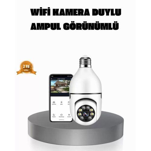360° Akıllı Güvenlik Kamerası – Duya Takılabilir, Wi-fi Bağlantılı, Hareket Sensörlü