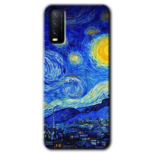 Potkal Hediye Fabrikası Vivo Y20s Kılıf HD Desen Baskılı Arka Kapak - Starry Night