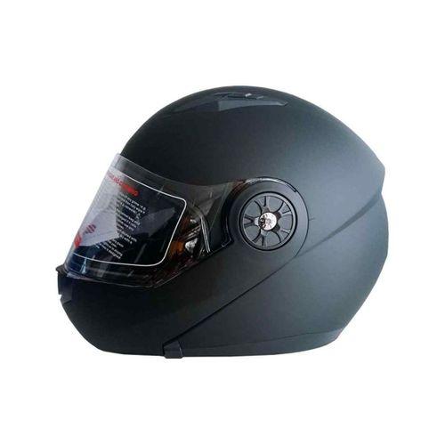 JK-20 Jk-20 Jk115 Çeneli Motosiklet Kaskı Güneş Gözlüklü [Mat Black] Desen L Beden