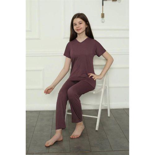 Kız Çocuk Penye Pijama Takım Mürdüm