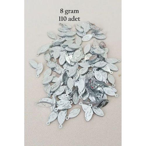 Oya Abiye Bileklik Kolye Pleksi Metalik Plastik Pul Gümüş Renk 8 gram 110 adet - BNC515