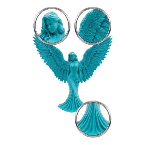 Turkuaz Melek Biblo 3d Dekoratif Angel Figür Küçük Boy Ev Aksesuarı