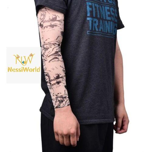 Giyilebilir Kol Dövmesi Çorap Dövme 3D Baskılı Kol Bacak Dövme 2 Adet Model 25