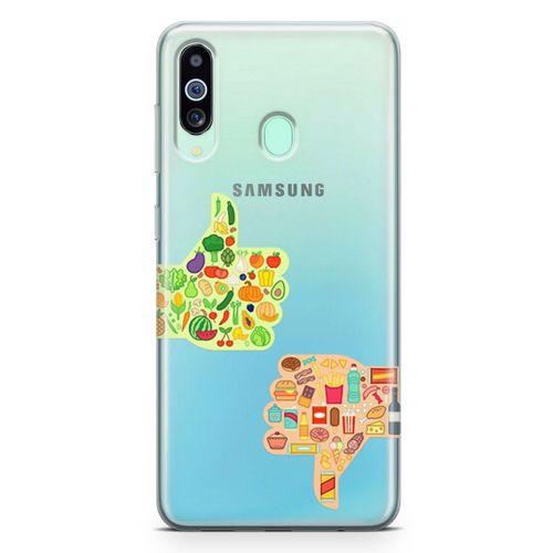 Samsung Galaxy A60 Kılıf Sağlıklı Sağlıksız Arka Kapak Koruma Desenli Full Koruyucu