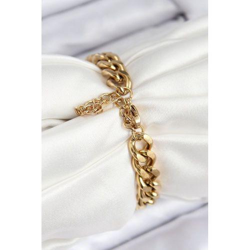 316L Çelik Klasik Kalın Zincir Model Gold Renk Kadın Bileklik