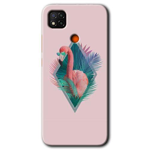 Redmi 9c Kılıf HD Desen Baskılı Arka Kapak - Flamingo + Kırılmaz Cam