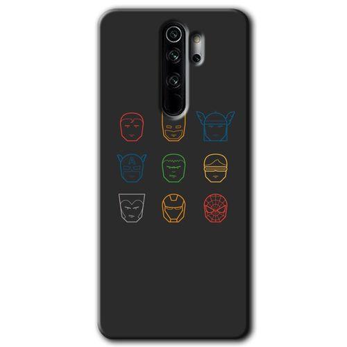 BeRa Aksesuar  Xiaomi Redmi Note 8 Pro Kılıf Baskılı Kapak - Avengers Minimalism +Tam Kaplayan Mat Seramik