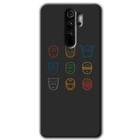 BeRa Aksesuar  Xiaomi Redmi Note 8 Pro Kılıf Baskılı Kapak - Avengers Minimalism +Tam Kaplayan Mat Seramik