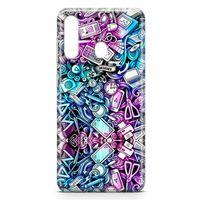 Samsung Galaxy M40 Kılıf Bankacı Doodle Arka Kapak Koruma Desenli Full Koruyucu