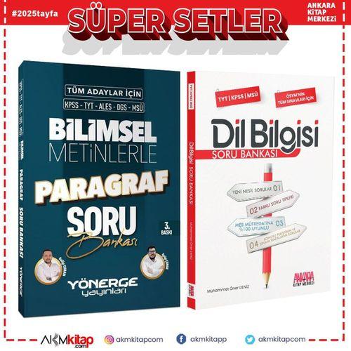 Yönerge KPSS TYT ALES DGS Bilimsel Metinlerle Paragraf ve AKM Dil Bilgisi Soru Bankası Seti 2 Kitap