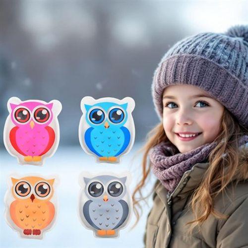 Pembe Baykuş Cep Sobası,El Isıtıcı,2 Adet Sıcak Su Torbası Pvc  9Cm