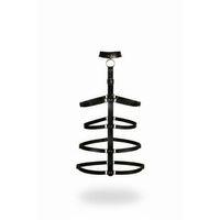 Siyah Kırbaç - Kelepçe Deri Vücut Kafesi Bağlama - Brf1061