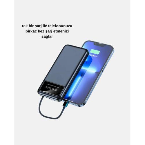 Powerbank 20000 Mah Hızlı Şarjlı Led Fenerli Ve 4 Portlu