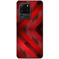 Samsung Galaxy S20 Ultra Kılıf Patchwork (28) Arka Kapak Kırmızı Siyah
