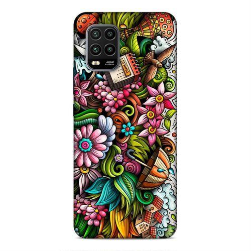 Xiaomi Mi 10 Lite Kılıf Spring Doodle Arka Kapak Silikon Koruma Full Koruyucu