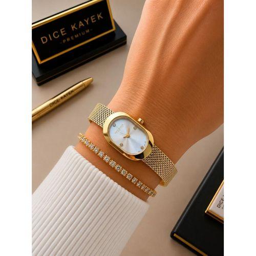 Dice Kayek Oval Mini Vintage Kasa Kadın Kol Saati Çelik Kordon 5 ATM Suya Dayanıklı+Bileklik DC.20
