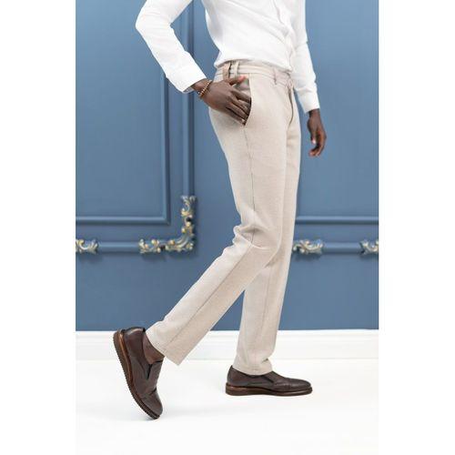 Regular Fit Beli İplikli Yan Cepli Astarsız Kışlık Kumaş Pantolon