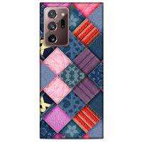 Samsung Galaxy Note 20 Ultra Kılıf Patchwork (39) Liquid Crystal Kılıf Şeker Pembe Bordo