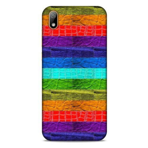 Huawei Y5 2019 Kılıf Patchwork (38) Neo Hybrid Kılıf Yeşil Kırmızı Mor