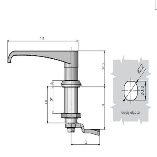 Mesan Silindirli "L" Kollu Kilit