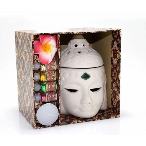 Seramik Buda Büstü Buhurdanlık Seti No:03