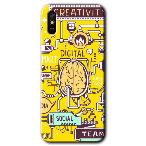 BeRa Aksesuar  Xiaomi Redmi 9A Kılıf Baskılı Kapak - Smart 2 +Tam Kaplayan Mat Seramik