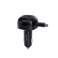 Lenyes CA59 Type-C Kablolu Hızlı Şarj Özellikli Type-C + USB-A Portlu Araç Şarj Aleti PD 60W