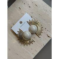 Mineli Güneş Küpe - Krem