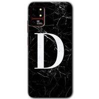 Reeder S19 Max Kılıf HD Desen Baskılı Arka Kapak - Siyah Mermer Desenli D Harfi