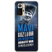 Xiaomi Redmi Note 10 Pro HD Baskılı Kılıf + 9D Tam Ekran Koruyucu - Bozkurt Atatürk
