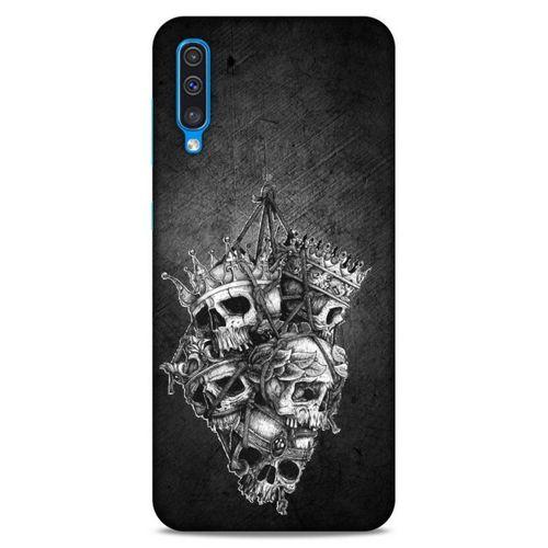 Lopard Samsung Galaxy A50 Uyumlu Kılıf Tattoo's (47) Crystal Flex Kılıf Kafatasları