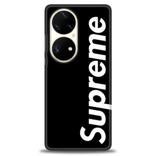 Huawei P50 Pro Kılıf HD Baskılı Kılıf - Supreme Siyah + Tam Ekran Koruyucu