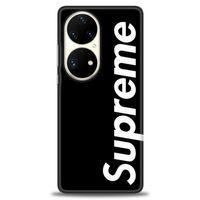 Huawei P50 Pro Kılıf HD Baskılı Kılıf - Supreme Siyah + Tam Ekran Koruyucu
